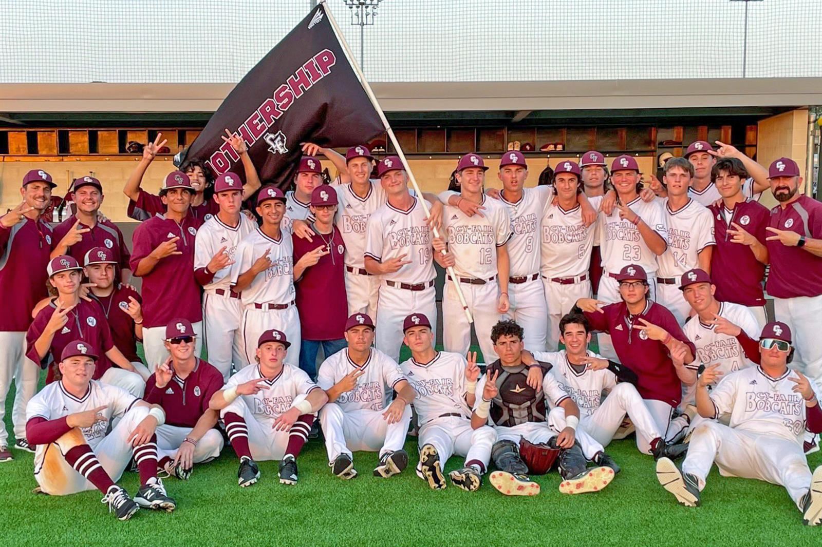 The Cy-Fair High School baseball team swept Houston Heights to advance to the area round. The Bobcats will face Katy Taylor.
